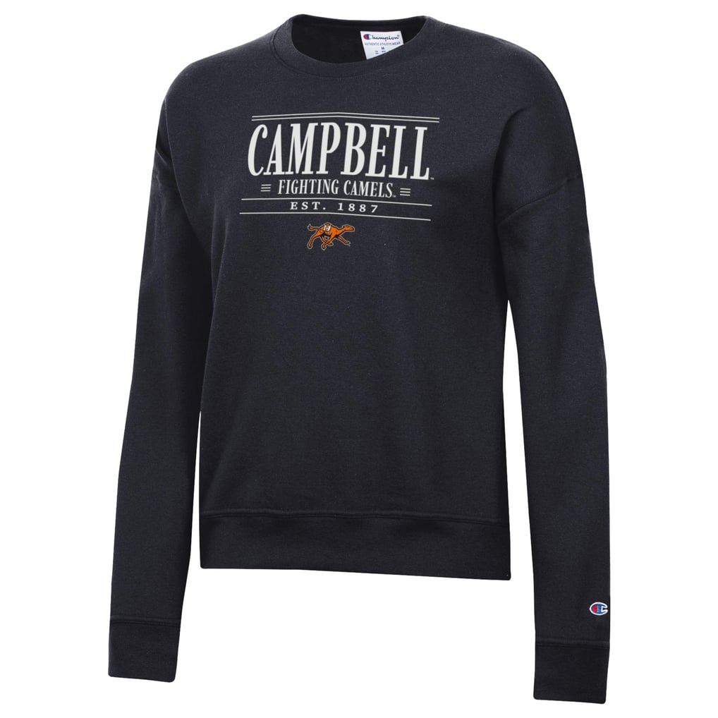  Campbell Fighting Camels Champion Women's Powerblend Pullover Sweatshirt - Black